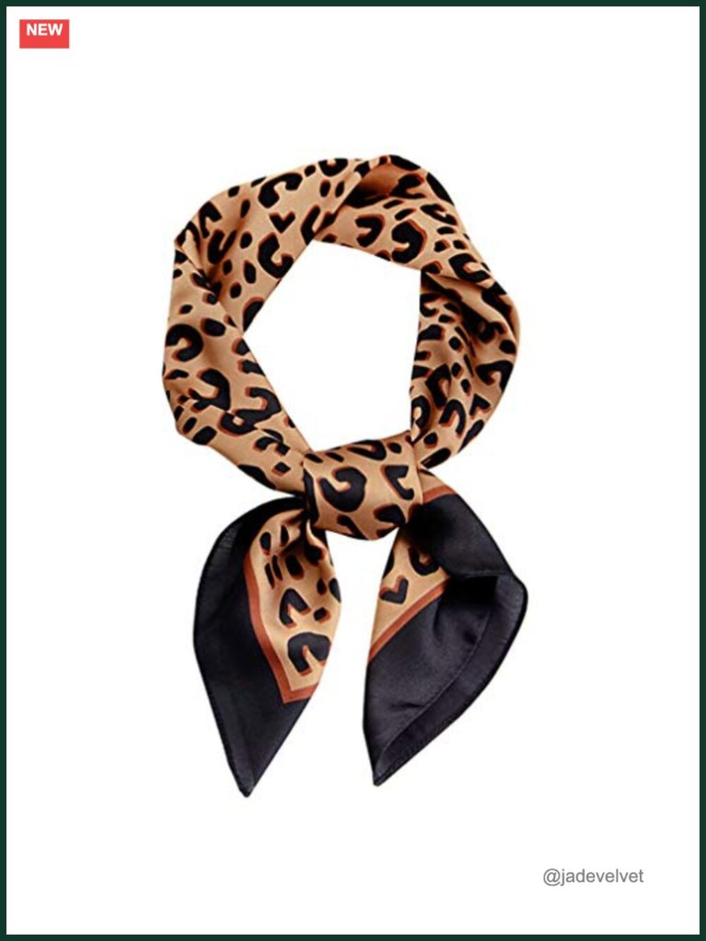 Leopard Print Square Scarf, Silk Touch Polyester, Versatile Hair Scarf & Bag